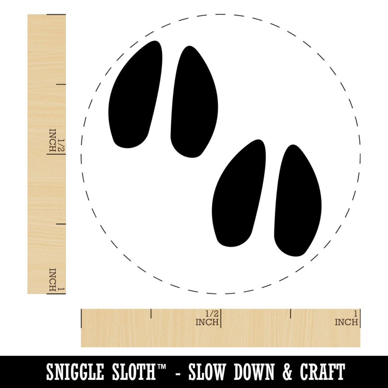 Deer Tracks Footprints Rubber Stamp for Stamping Crafting Planners